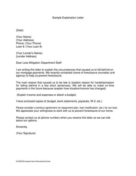 Letter Of Explanation For Mortgage Lender Template Letter Of