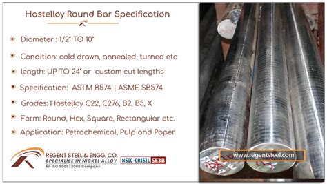 Hastelloy Round Bar And Rod Hex Flat Bar Manufacturer In India