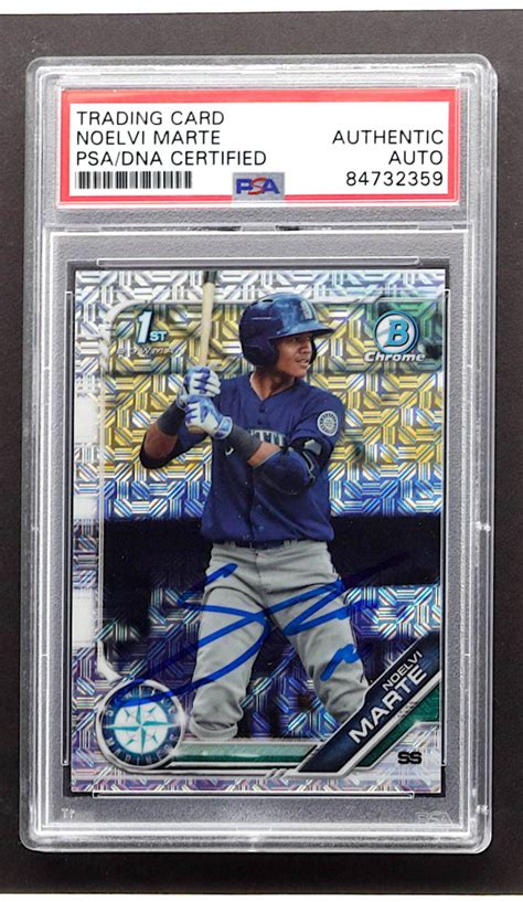 Noelvi Marte Signed 2019 Bowman Chrome Mega Box Prospects Refractors