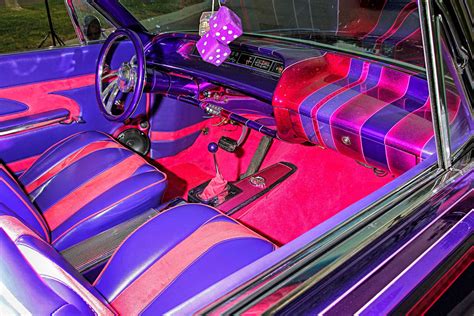 1963 Chevrolet Impala Super Sport Custom Purple Vinyl Pink Suede