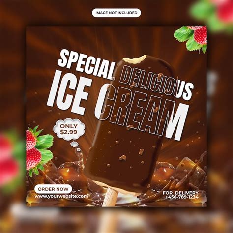 Premium Psd Special Delicious Ice Cream Social Media Instagram Post