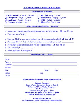 Fillable Online Swrcb Ca Edf Registration For Laboratories State