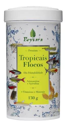 Ração Para Peixes Poytara Tropical Flocos 130gr