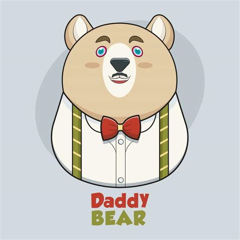 Daddy Bear Loves You Forever Greeting Card Daddy Bear In Formal Outfit Vector Illustration Free