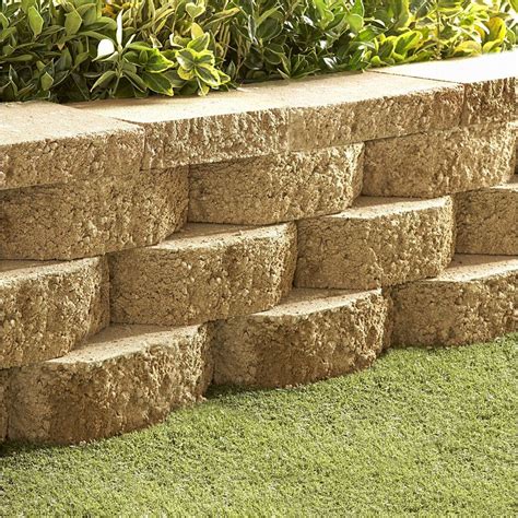 Shop Tan Basic Concrete Retaining Wall Block Common In X In