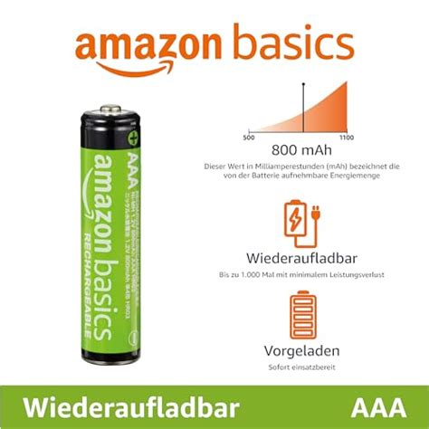 Amazonbasics Vorgeladene Ni Mh Aaa Akkus Akkubatterien Zyklen