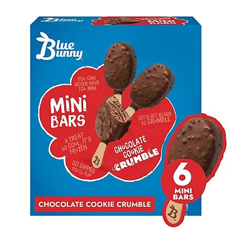 Blue Bunny Chocolate Cookie Crumble Mini Bars 6 Count 11 Fl Oz Shaws