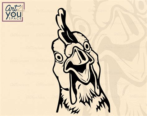 Chicken Svg Rooster Clipart Cricut Funny Hen Cock Fowl Etsy