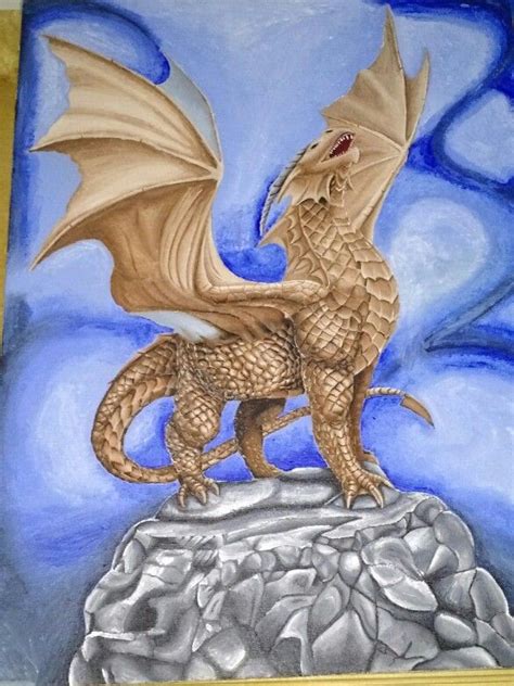 Brown Dragon Acrylic By Hallie Erfourth Drawings Artist Humanoid