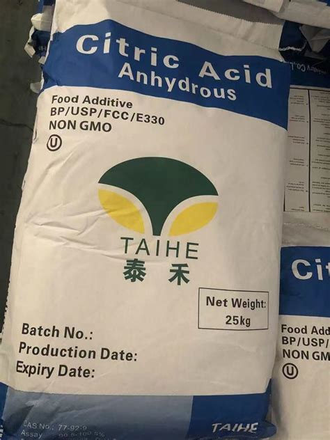 Food Grade Citric Acid Anhydrous Mesh Citric Acid China Citric