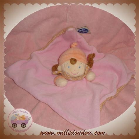 Mots D Enfants Doudou Peluche Poupee Fille Plat Rose Hochet