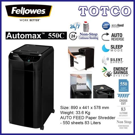 Fellowes Automax C Automatic Cross Cut Shredder Sheets