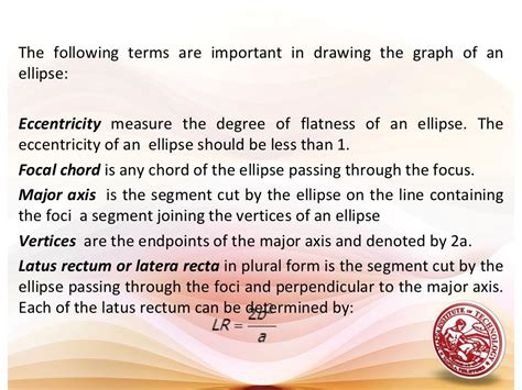 Lesson 9 conic sections - ellipse