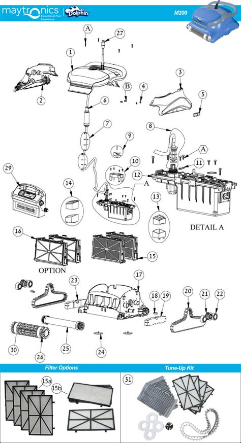 Maytronics Dolphin M200 Robotic Pool Cleaner Parts