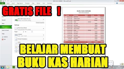 Cara Membuat Laporan Keuangan Buku Kas Harian Di Excel YouTube