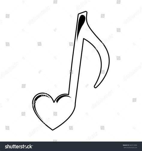 Music Note Heart Vector Illustration Design Stock Vector Royalty Free