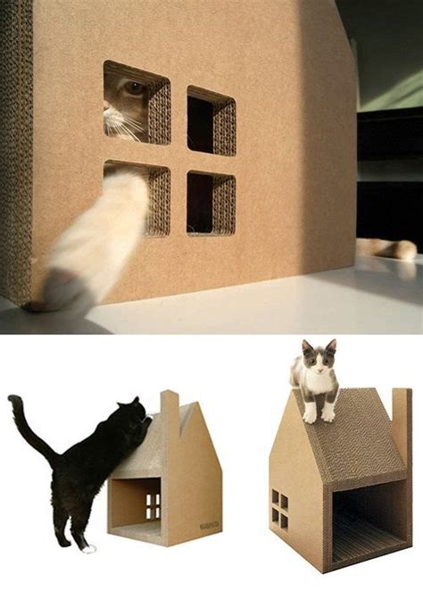 Casas De Gatos Hechas De Carton