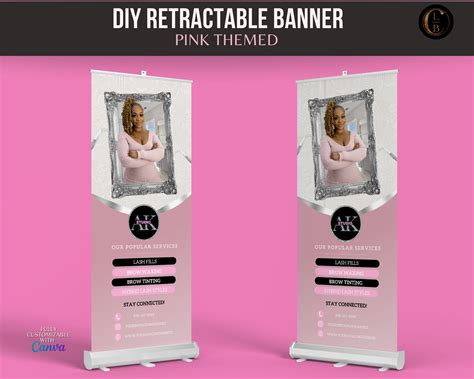 Diy Retractable Banner Template Beauty Roll Up Banner Canva Etsy