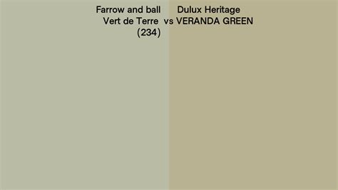 Farrow And Ball Vert De Terre 234 Vs Dulux Heritage Veranda Green Side By Side Comparison