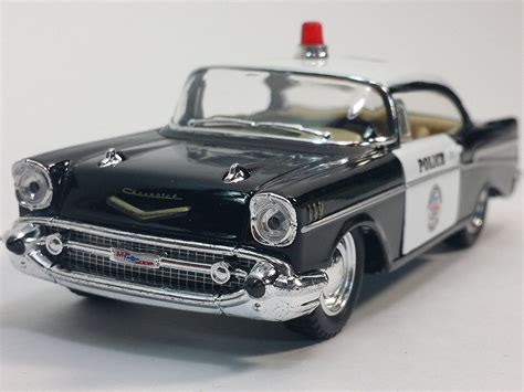 New 5 Kinsmart 1957 Chevrolet Bel Air Police Car 140 Chevy Cop