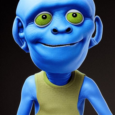 Alien That Looks Like Shreck but Has Blue Skin and His Head is in the ...