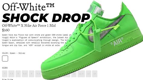 Off White Shock Drop Nike Air Force Brooklyn Light Green Spark Live