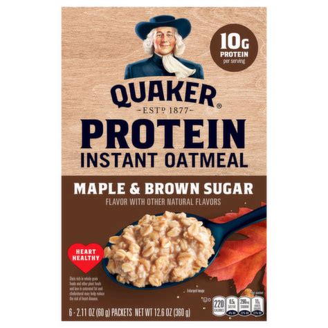 Quaker Oatmeal Instant Protein Maple And Brown Sugar Super 1 Foods