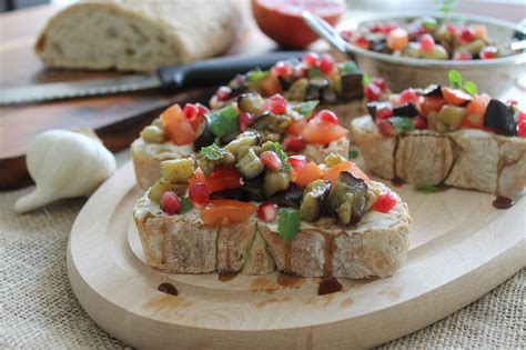 Roasted Eggplant Labna Bruschetta Cairo Cooking