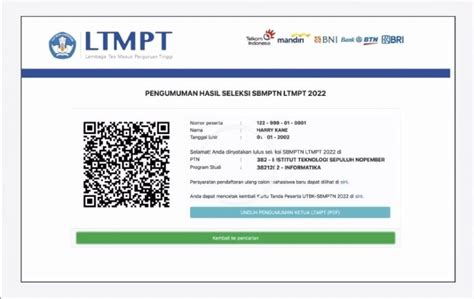 Tampilan Halaman Pengumuman Hasil Utbk Snbt Cek Kamu Lulus