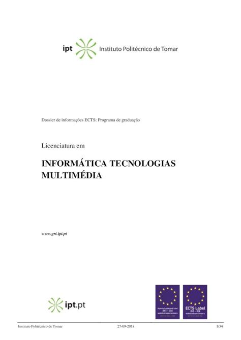 Pdf Dossier De Informa Es Ects Programa De Gradua O Matem Tica