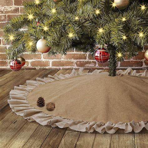 Amazon Tiosggd Christmas Tree Skirt Burlap Ruffle Christmas Tree