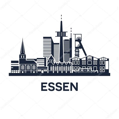 Essen Skyline Emblem Stock Vector Image by ©weit #126864908