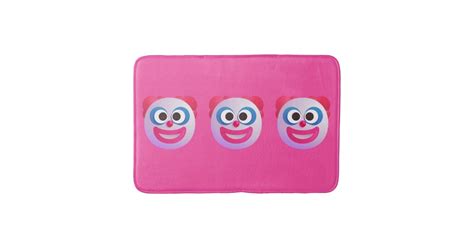 Shaded Clown Faces Emoji Custom Color Cute Funny Bath Mat Zazzle