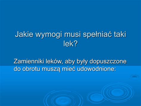 PPT Zamienniki leków PowerPoint Presentation free download ID 1315537