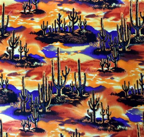 Southwest Fabric Sunset Fabric Desert Cactus Fabric By Quiltwear