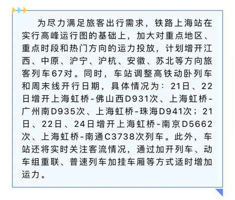 铁路上海站：端午小长假预计发送旅客209万人次澎湃号·政务澎湃新闻 The Paper