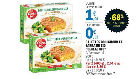 Promo Galettes Boulghour Et Sarrasin Bio Cereal Bio Sur Le E