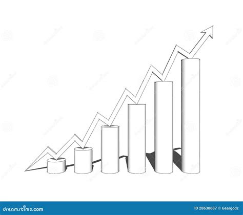 Sketch Of 3d Bar Graph Stock Illustration Illustration Of Design