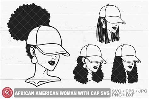 African American Woman Wearing A Cap Svg Periodt Afro Lady