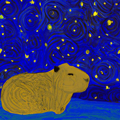 Capybara Starry Night · Creative Fabrica