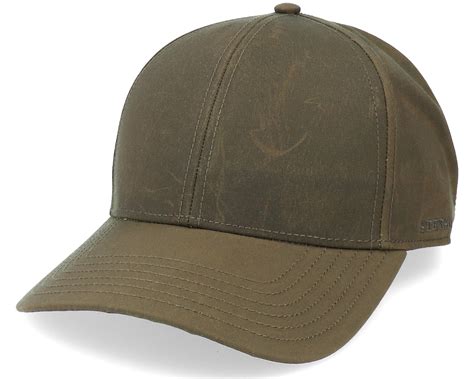 Baseball Waxed Cotton Army Green Adjustable Stetson Keps