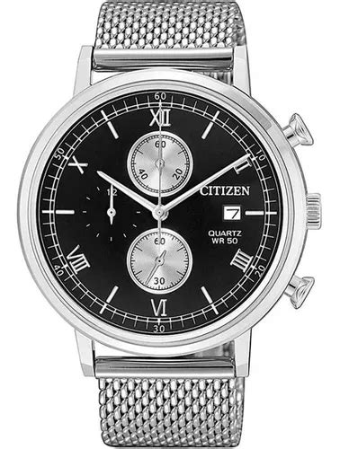 Reloj Citizen Chronograph Tz21143t Para Hombre Color De Fondo Plateado Negro Mercadolibre