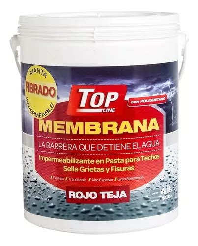 Membrana En Pasta Poliuretanica Fibrada Rojo Topline 4kg MercadoLibre