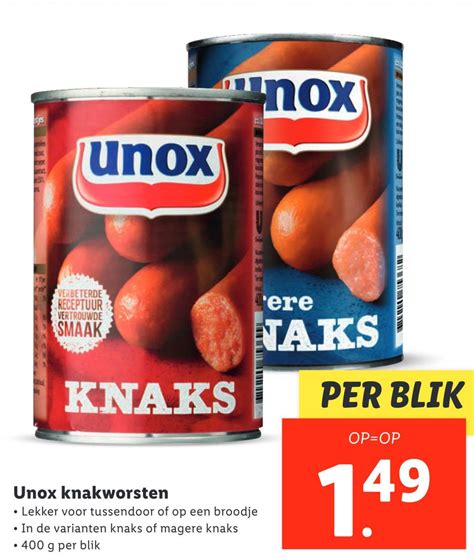 Unox Knakworsten G Aanbieding Bij Lidl