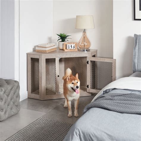 Unipaws Corner Dog Crate Dog Crate Furniture With Cushion Dog Kennel