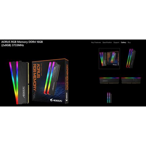 Gigabyte Aorus Rgb Memory Ddr4 16gb 2x8gb 3733mhz Without Demo Kit Shopee Malaysia