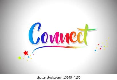 Connect Handwritten Word Text Rainbow Colors Stock Vector Royalty Free