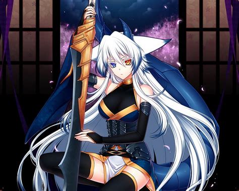 Anime Girl With Silver Hair And Sword