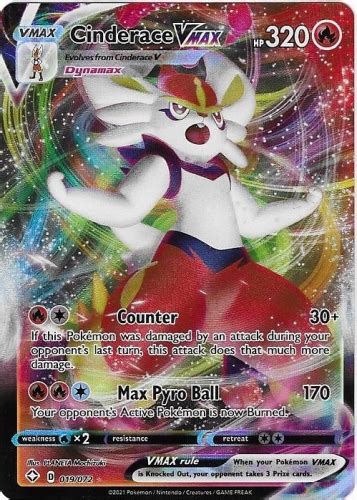 Pokemon Sword And Shield Shining Fates Cinderace Vmax R Nm