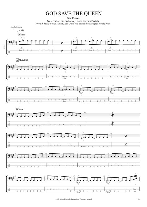 God Save The Queen Tab By Sex Pistols Guitar Pro Full Score